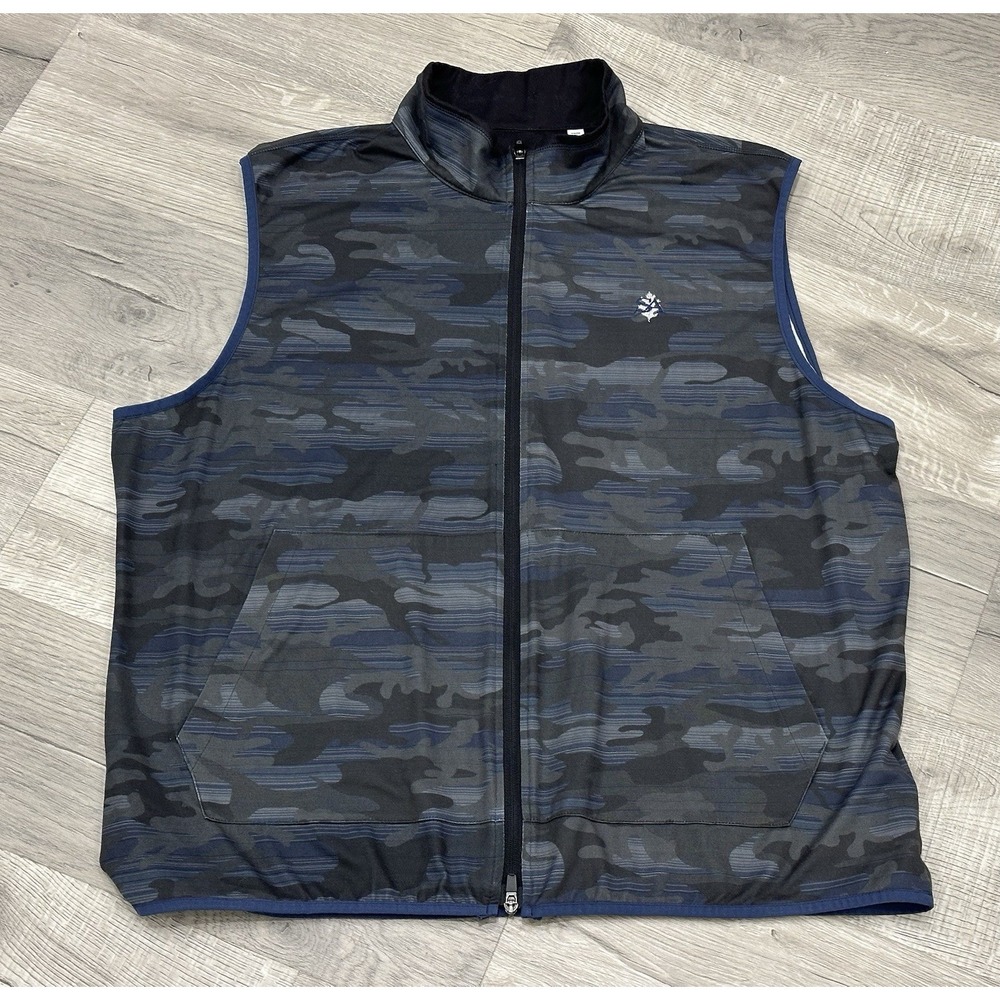 ROBERT GRAHAM Davey Clubhouse Performance Golf Vest Camo Navy Men's 2XL